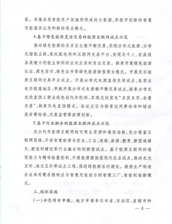 國家能源局關于組織實施“互聯(lián)網+”智慧能源示范項目的通知